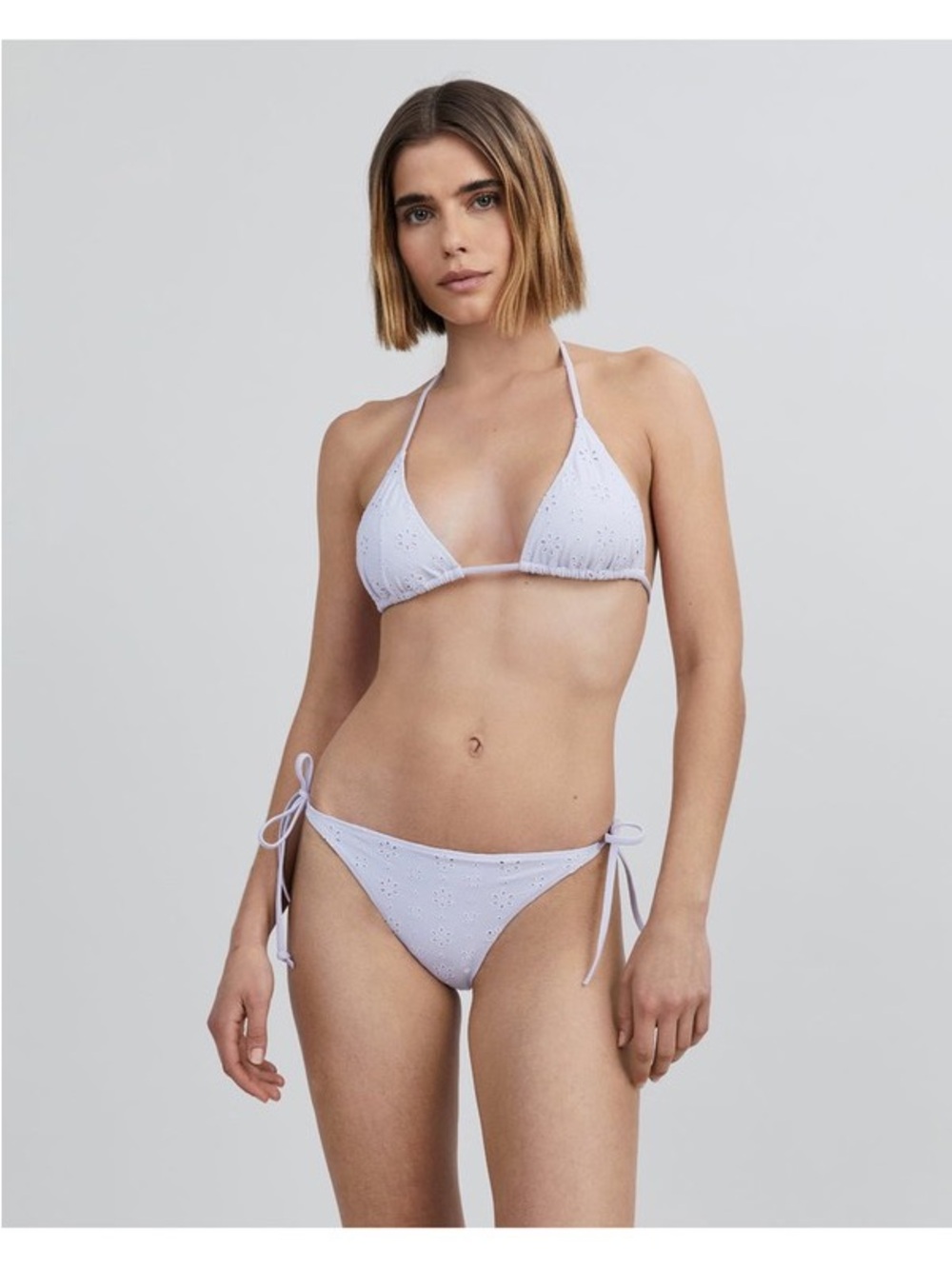 SOLID & STRIPED Iris Bikini Top Daphne Bottom Set Triangle Purple Lilac Pastel M